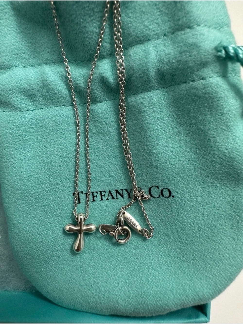 Tiffany & Co. Elsa Peretti Cross Pendant Necklace in Sterling Silver